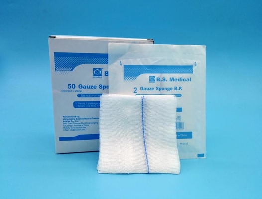Swabs de gaze de algodão estéril e absorvente personalizados com raios-X cirúrgicos descartáveis